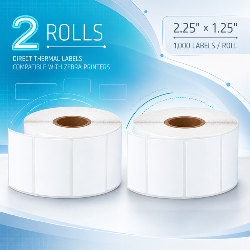 2roll white barcode labels - barcode,