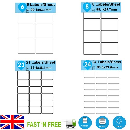 Self adhesive sticky labels - a4,